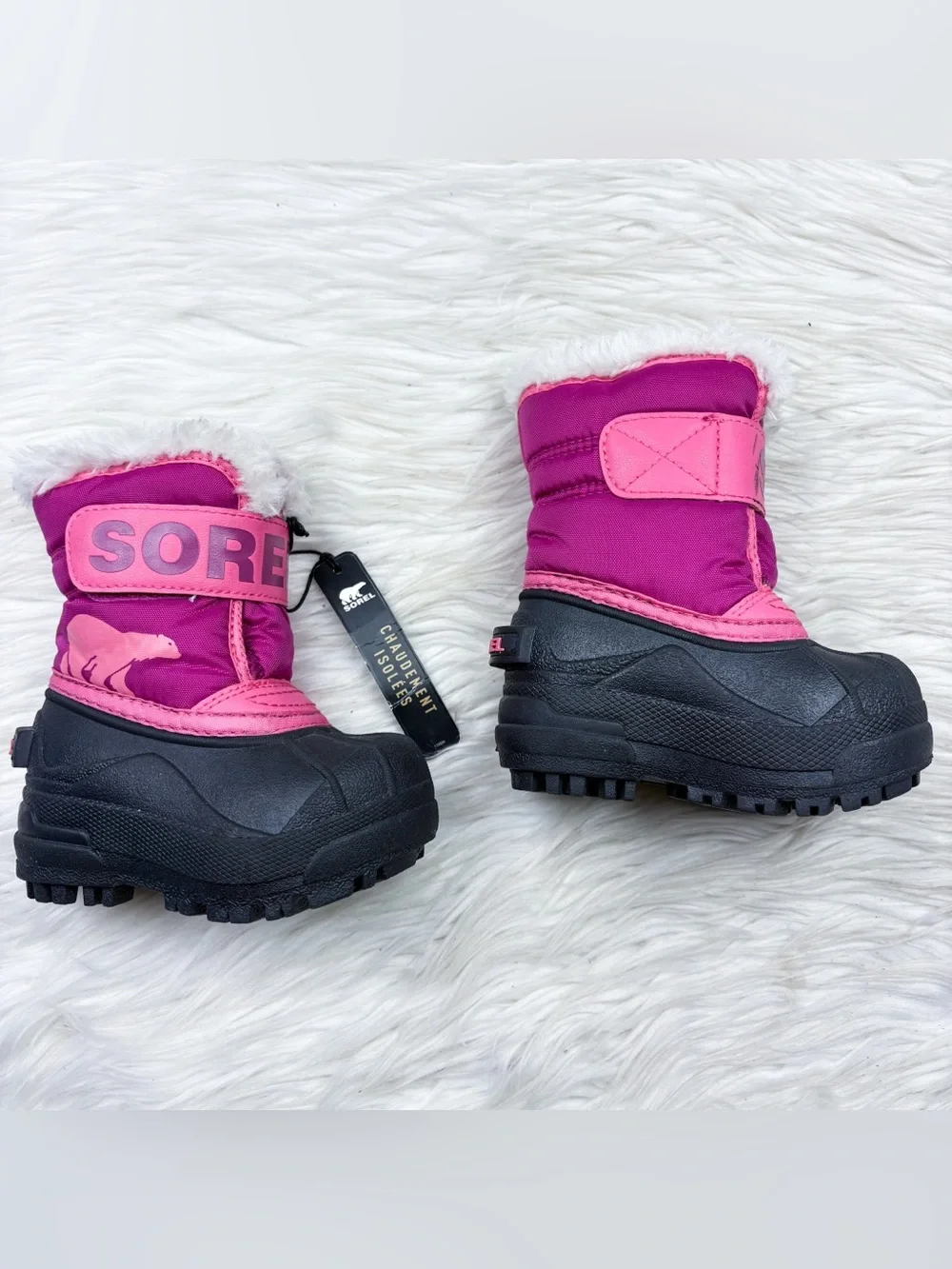 Sorel Snow Commander Snow Winter Boot Tropic Pink Deep Blush NEW Toddler Girls 4